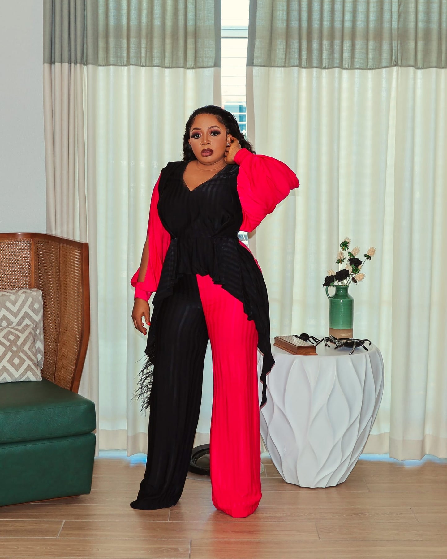 Red and Black Jumpsuit