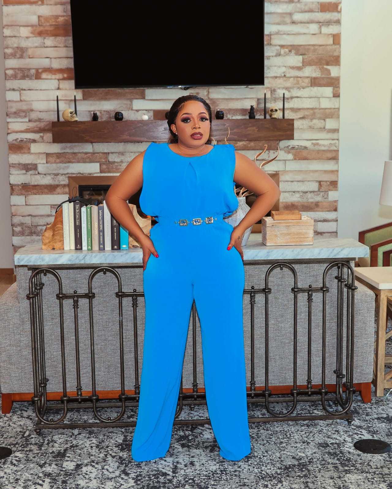 Elegant Blue Jumpsuit