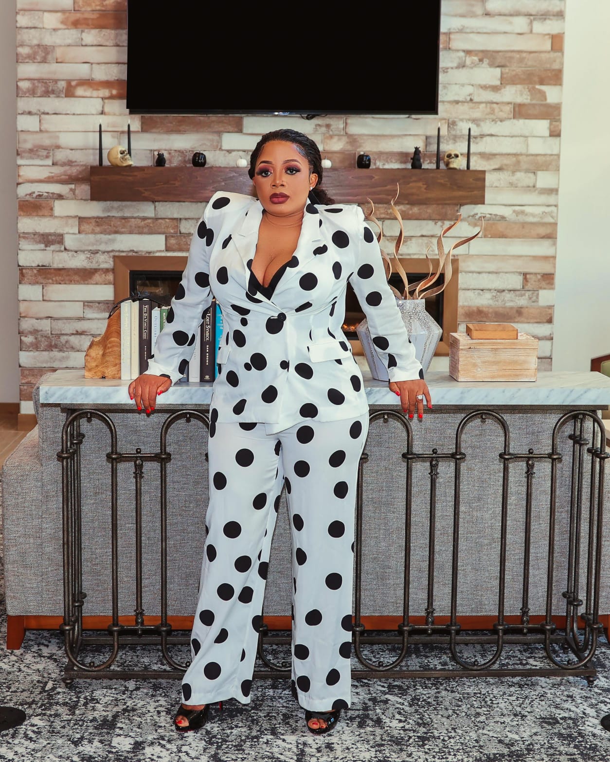 Black and White Two Piece Female Wear