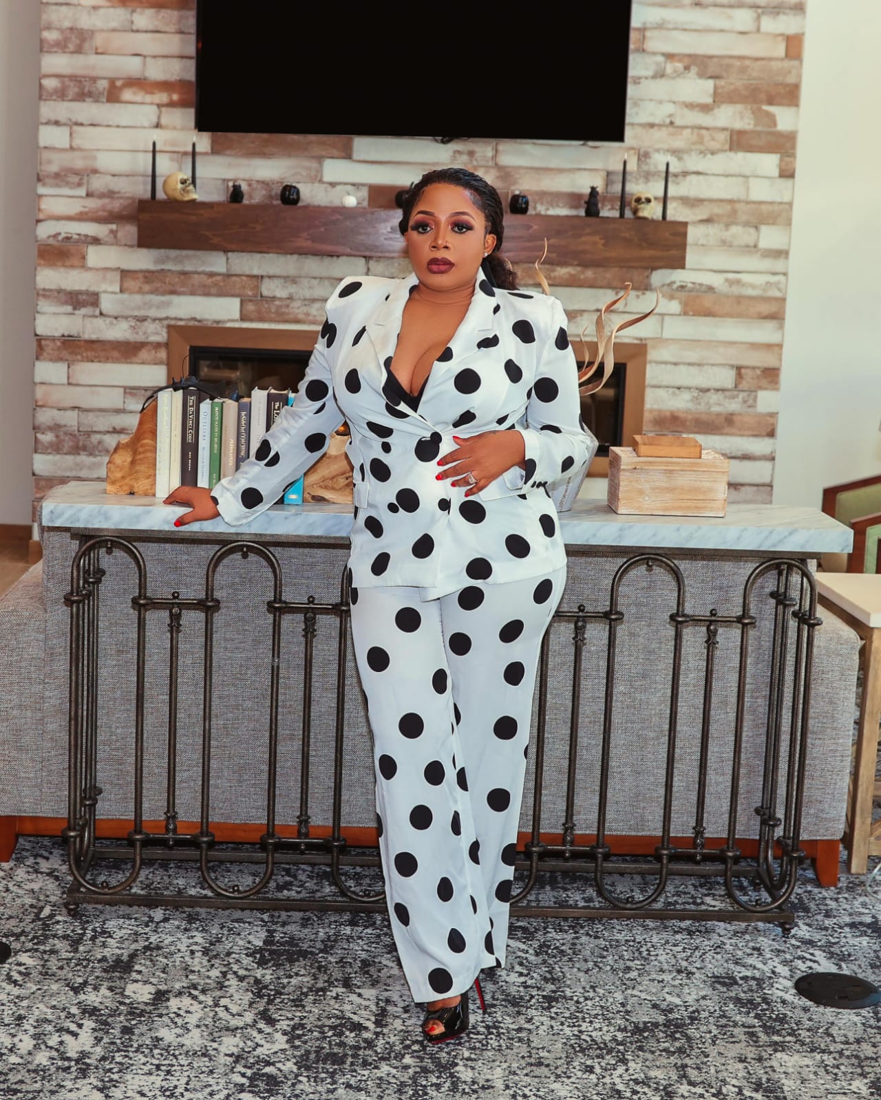 Black and White Two Piece Female Wear