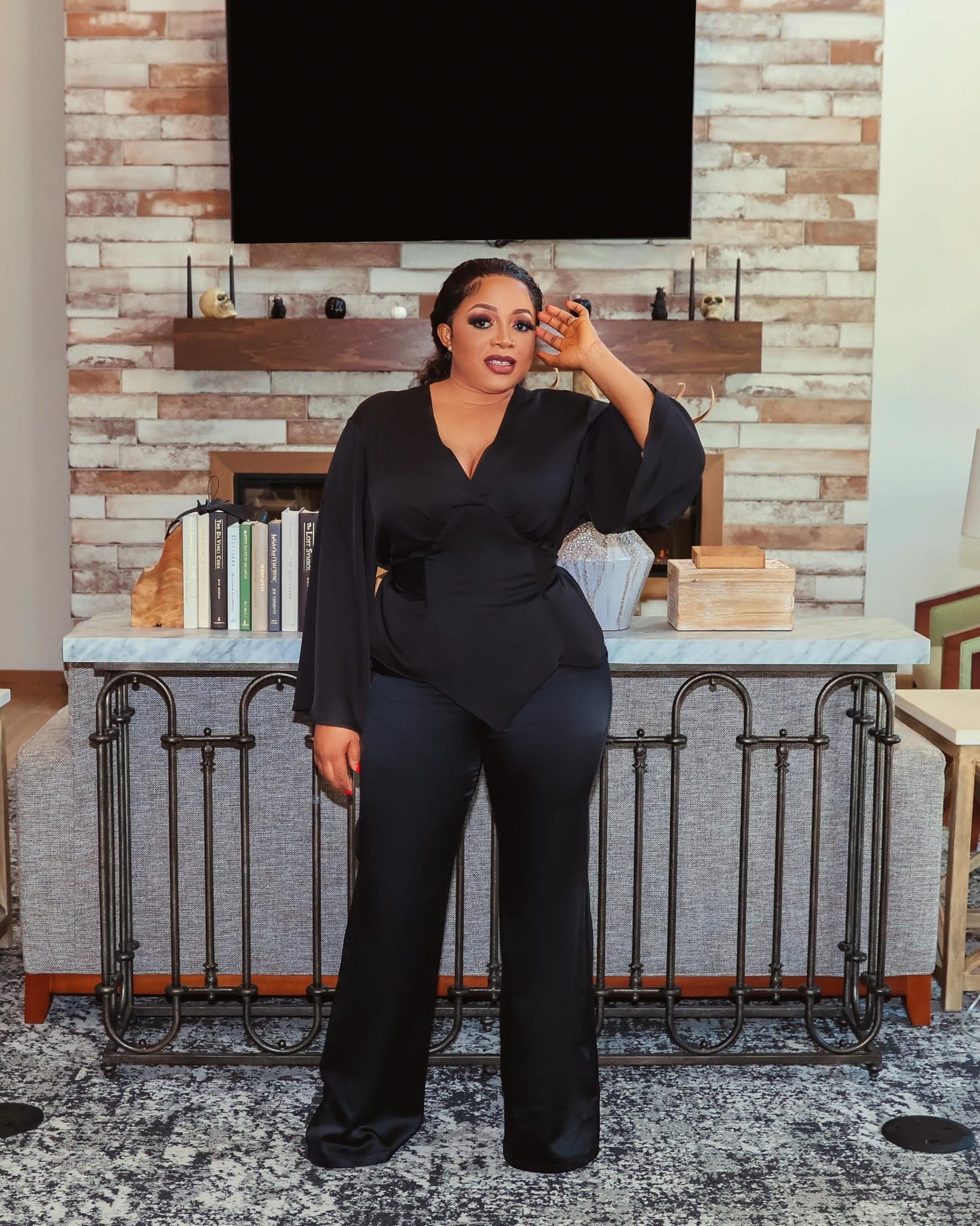 Black Two Piece Outing Wear
