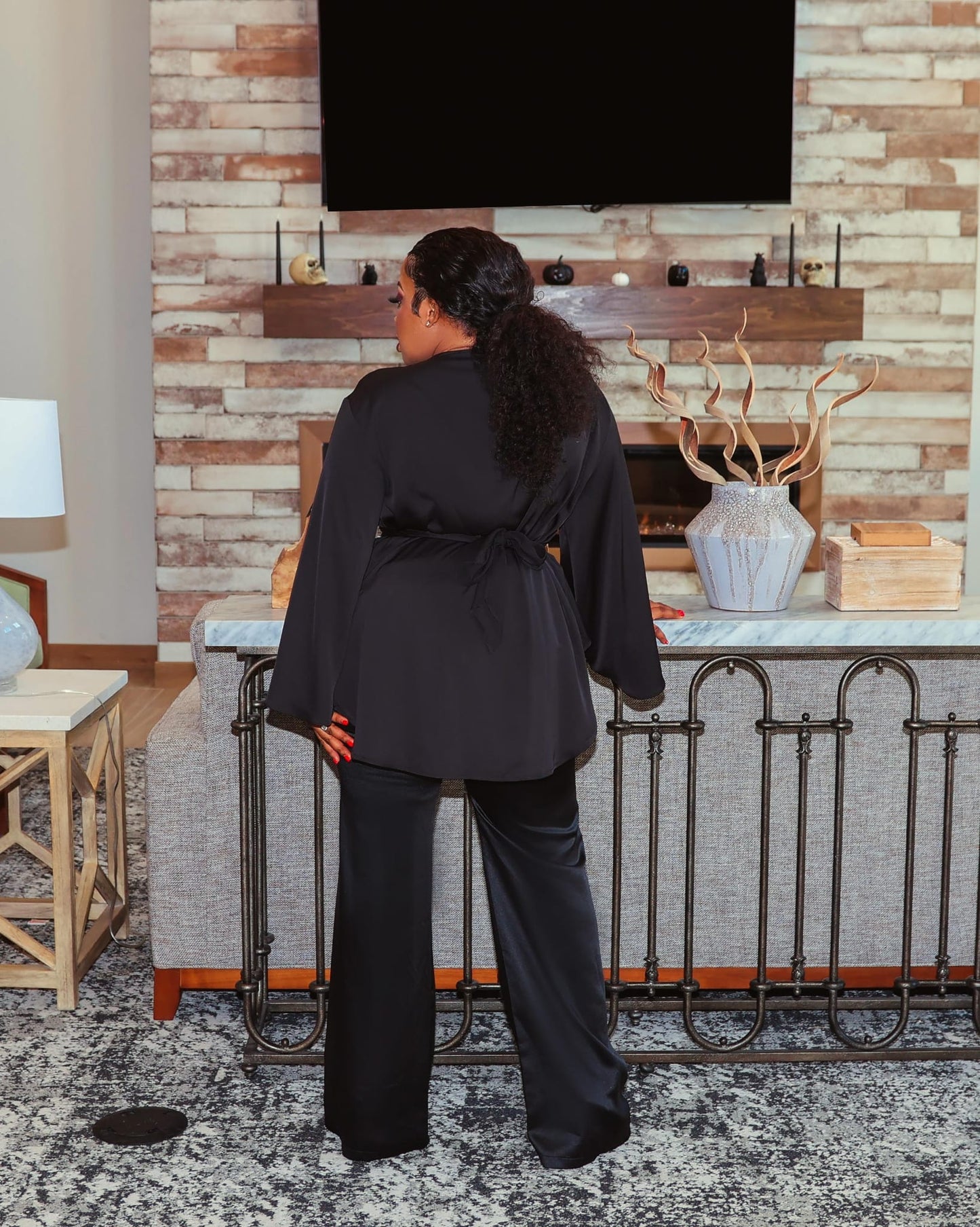 Black Two Piece Outing Wear