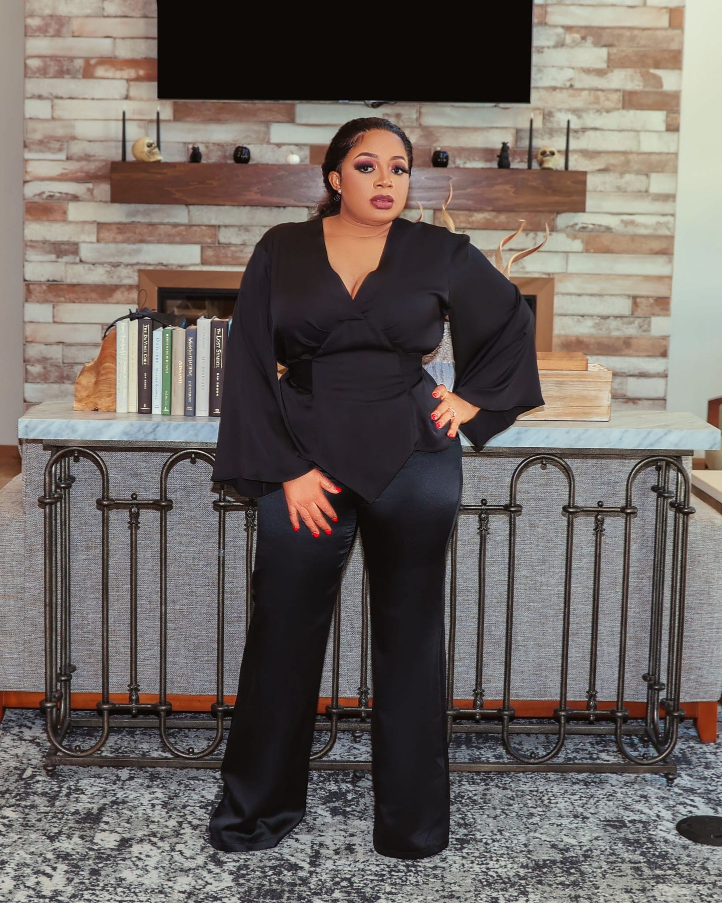 Black Two Piece Outing Wear