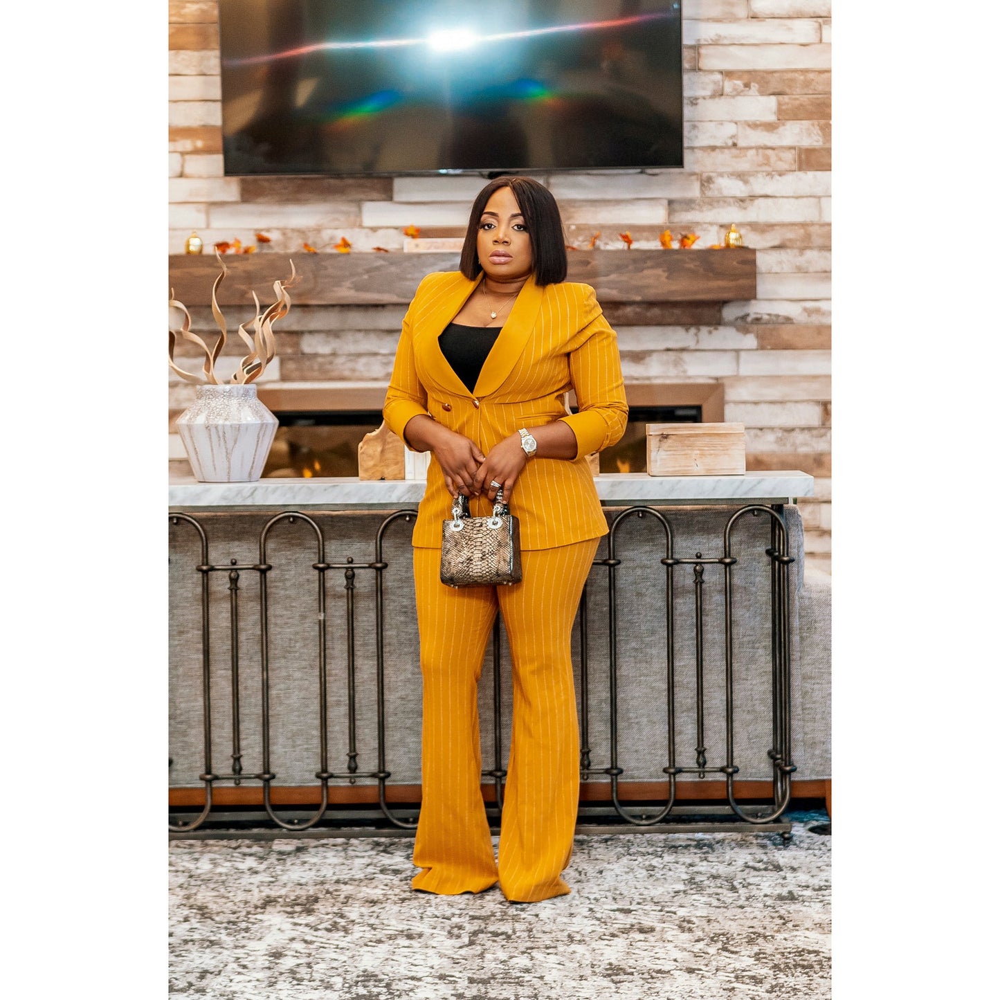 SLIM FORMAL FASHION DOUBLE BREATED THREE-PIECE SET SUIT