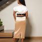 Trendy White and Biege 2 Piece Set